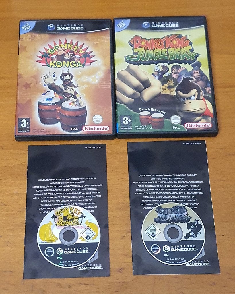 GameCube | Donkey KONGA + Donkey Kong JUNGLE BEAT, Avontuur en Actie, Gebruikt, 1 speler, Ophalen of Verzenden