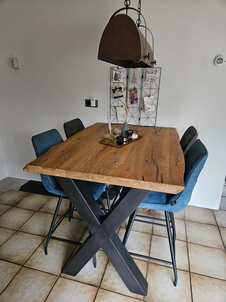 Bartafel en Barstoelen, Huis en Inrichting, Tafels | Eettafels, Ophalen, 100 tot 150 cm, 50 tot 100 cm, Zo goed als nieuw
