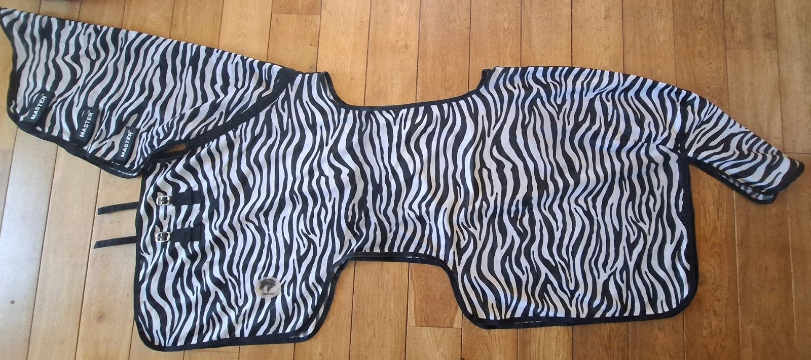 Vliegenuitrijdeken met vaste hals Master Zebra maat 205, Dieren en Toebehoren, Meerkleurig, Gebruikt, Overige merken, Vliegendeken