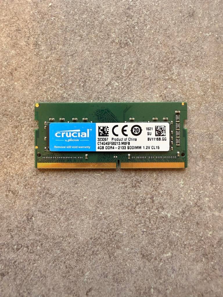 Crucial 4GB DDR4-2133 SODIMM Laptop Geheugen, Computers en Software, RAM geheugen, Zo goed als nieuw, Laptop, 4 GB, DDR4, Ophalen of Verzenden
