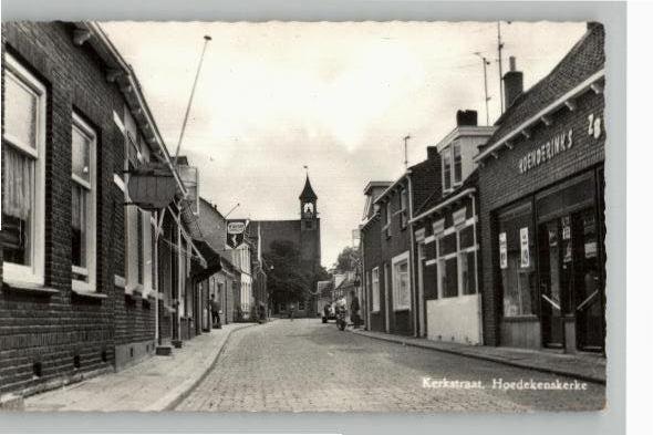 Hoedekenskerke  Kerstraat  winkel rechts, Verzenden, 1960 tot 1980, Ongelopen, Zeeland