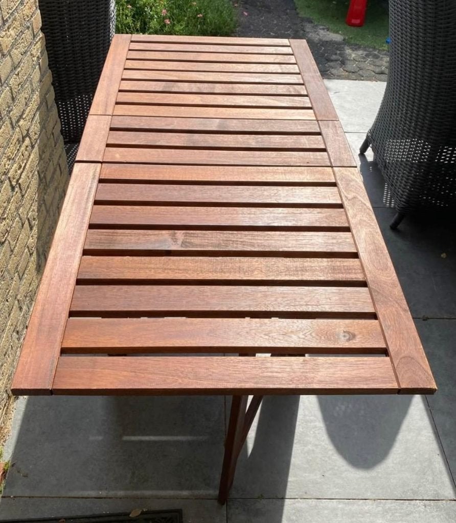Tuintafel, Tuin en Terras, Tuintafels, Ophalen, Zo goed als nieuw, Rechthoekig, Hout