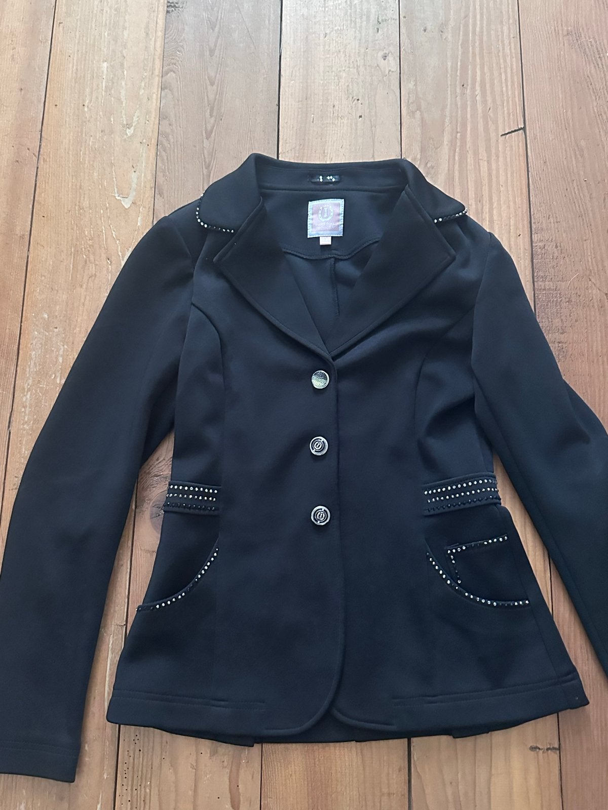 Imperial Riding Wedstrijdjasje Zwart met Strass Maat 32, Ophalen of Verzenden, Zo goed als nieuw, Dressuur, Bovenkleding