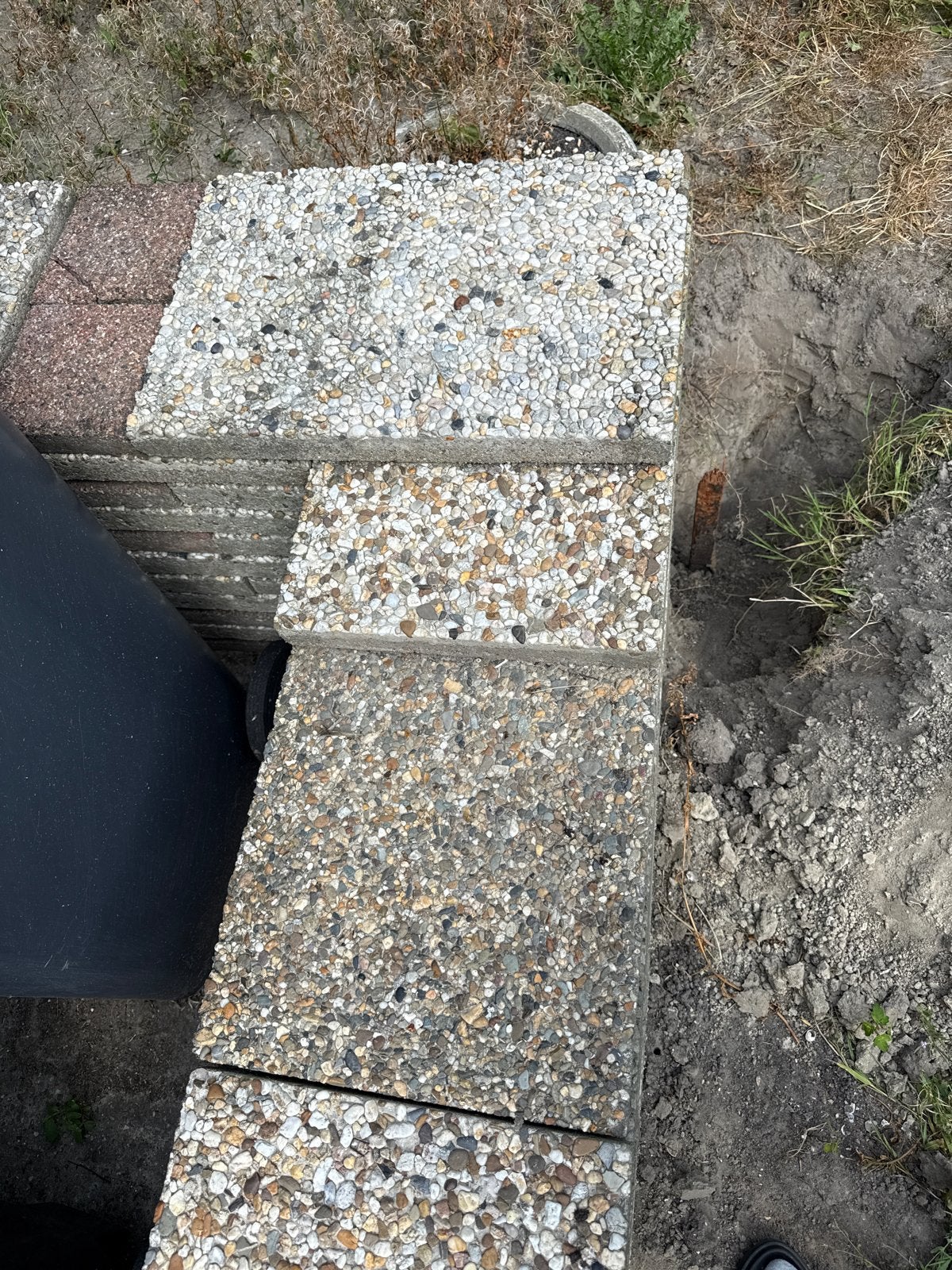 Tuin tegels 150 stuks ongeveer, Gebruikt, Ophalen of Verzenden, 10 m² of meer, Beton