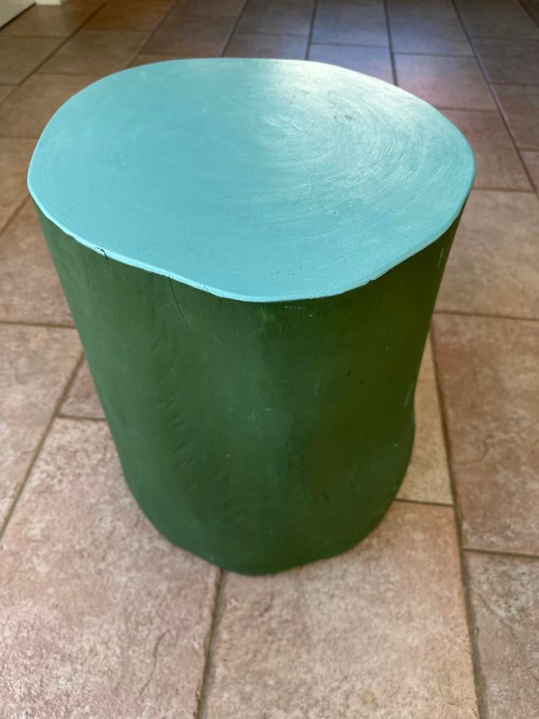 Unieke houten hakblok/kruk/bijzettafel, Ophalen of Verzenden, Gebruikt