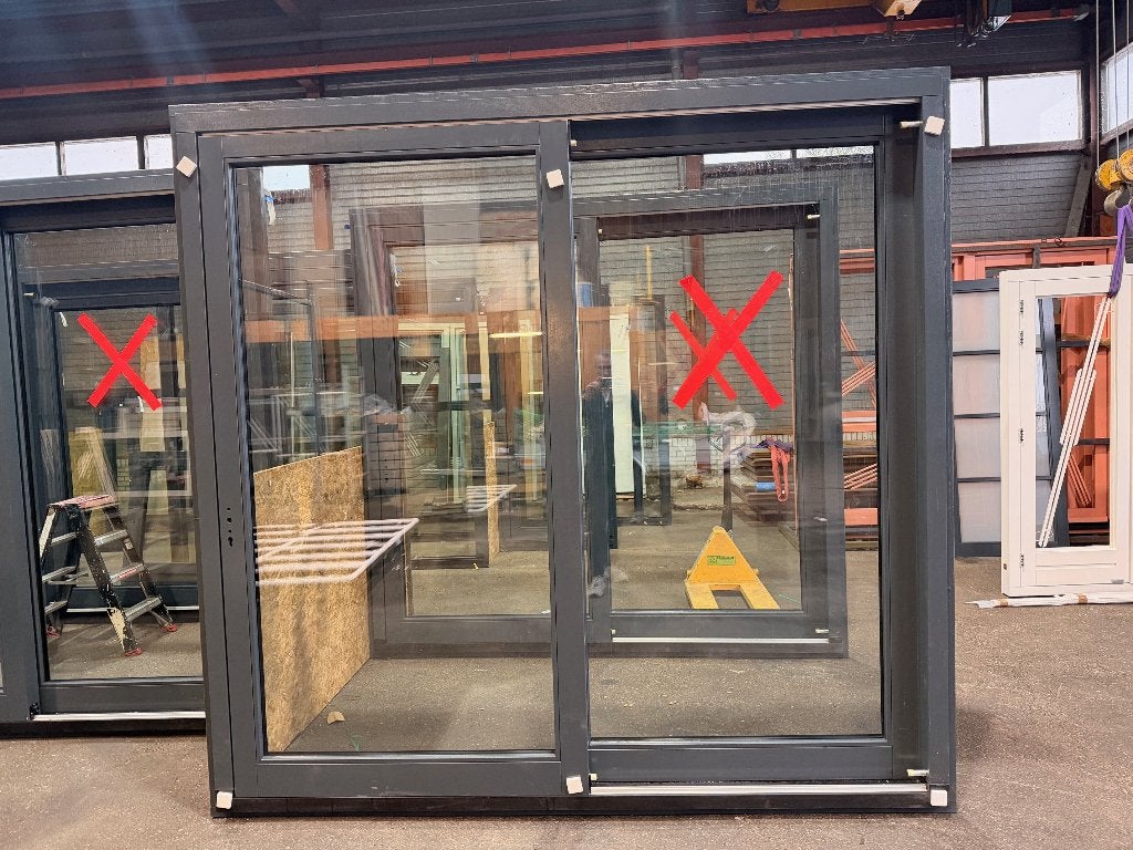Nieuwe schuifpui- incl. triple glas ral 7016, Ophalen, 225 cm of meer, Nieuw, Inclusief glas