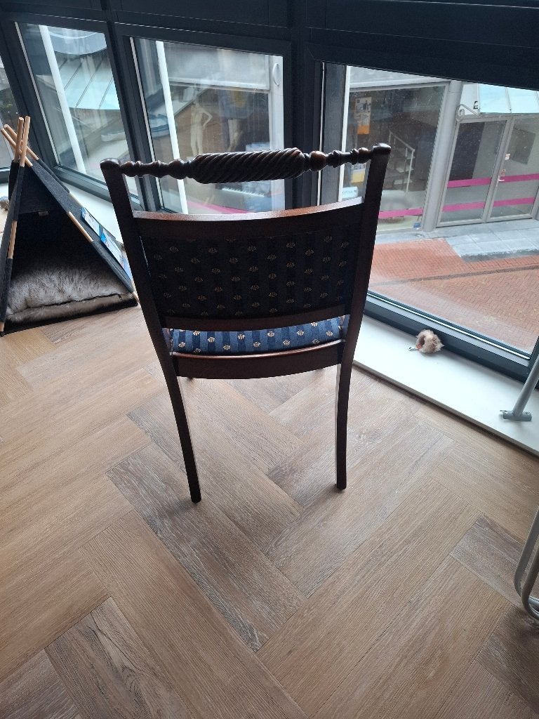 Vintage Heldense eetkamer stoelen, Ophalen, Gebruikt, Blauw, Vintage