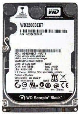 Western Digital Scorpio Black WD3200BEKT 320GB HDD 2.5" SATA, Intern, Gebruikt, Desktop, Western digital