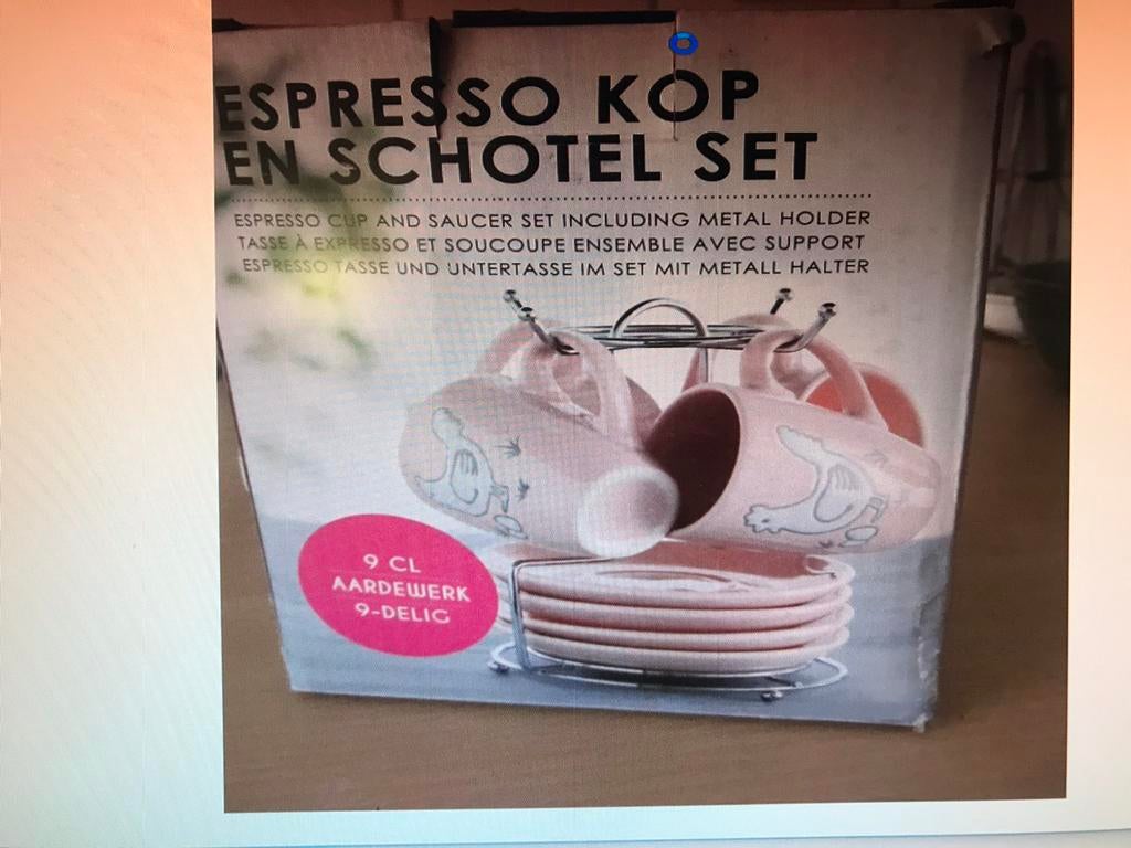 Espresso kopjes met schotels en rekje, Ophalen of Verzenden, Overige stijlen, Kop(pen) en/of Schotel(s)