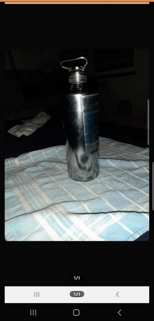 Metalen fles met beugel, Ophalen, Zilver, Metaal, Overige merken