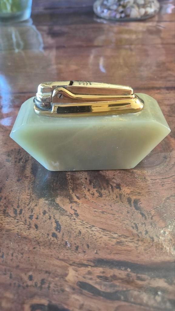 Vintage Ronson tafel aansteker op marmeren voet, Verzamelen, Ophalen of Verzenden, Gebruikt, Aansteker