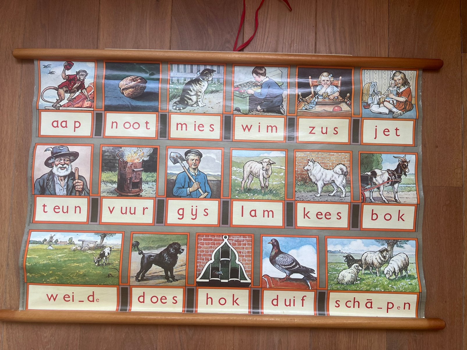 Klassieke Aap, Noot, Mies wandkaart/schoolplaat, Ophalen of Verzenden, Overige thema's
