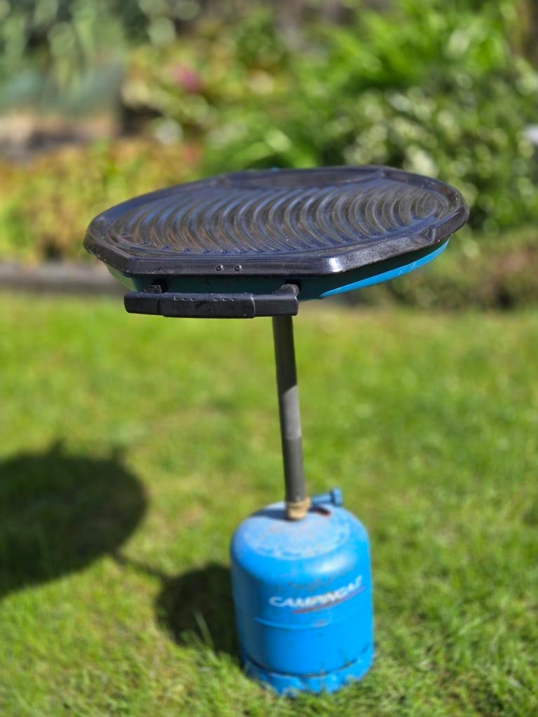 Skottelbraai met gasfles - Ideaal voor camping/tuin, Ophalen, Gebruikt