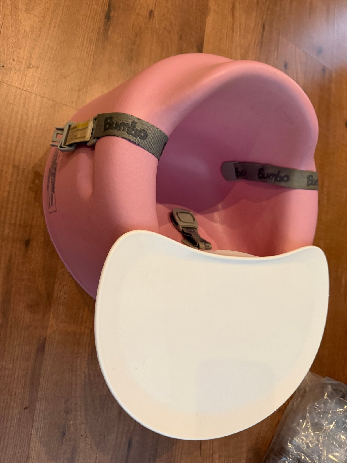 Roze Bumbo vloerstoeltje met eetblad, Ophalen, Gebruikt, Overige typen, Afneembaar eetblad
