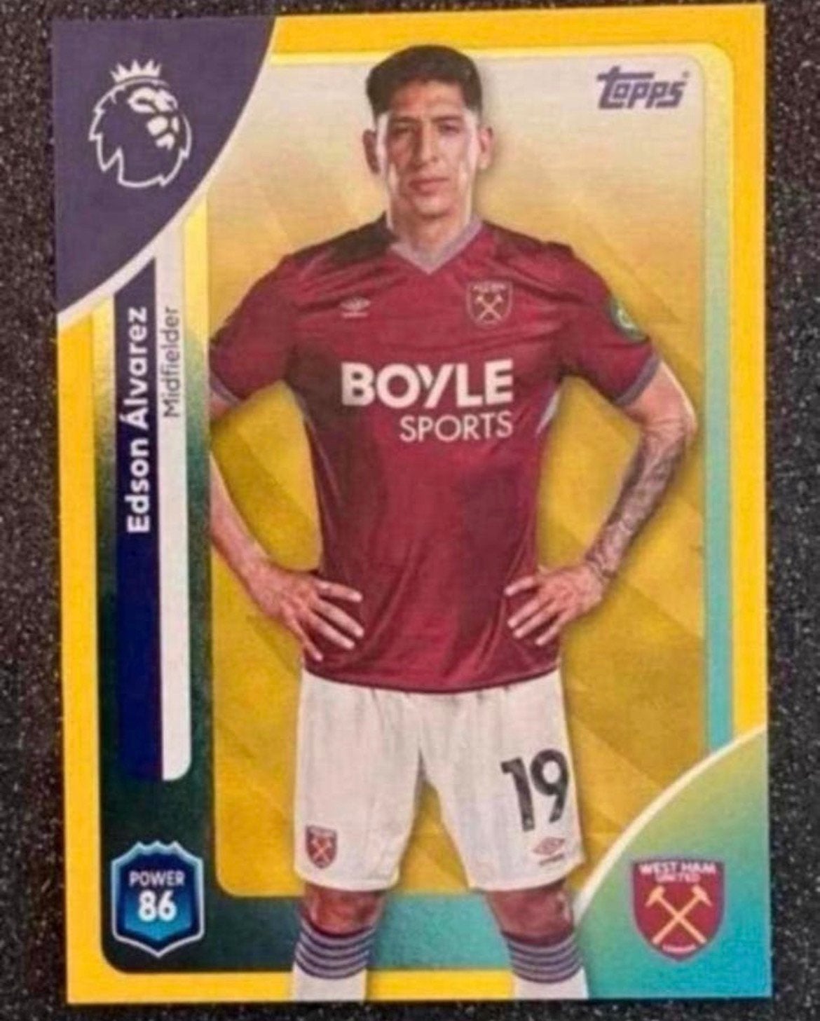 Topps Premier League 25/26 YELLOW PAR. ÁLVAREZ WEST HAM UN., Verzenden, Zo goed als nieuw, Plaatje