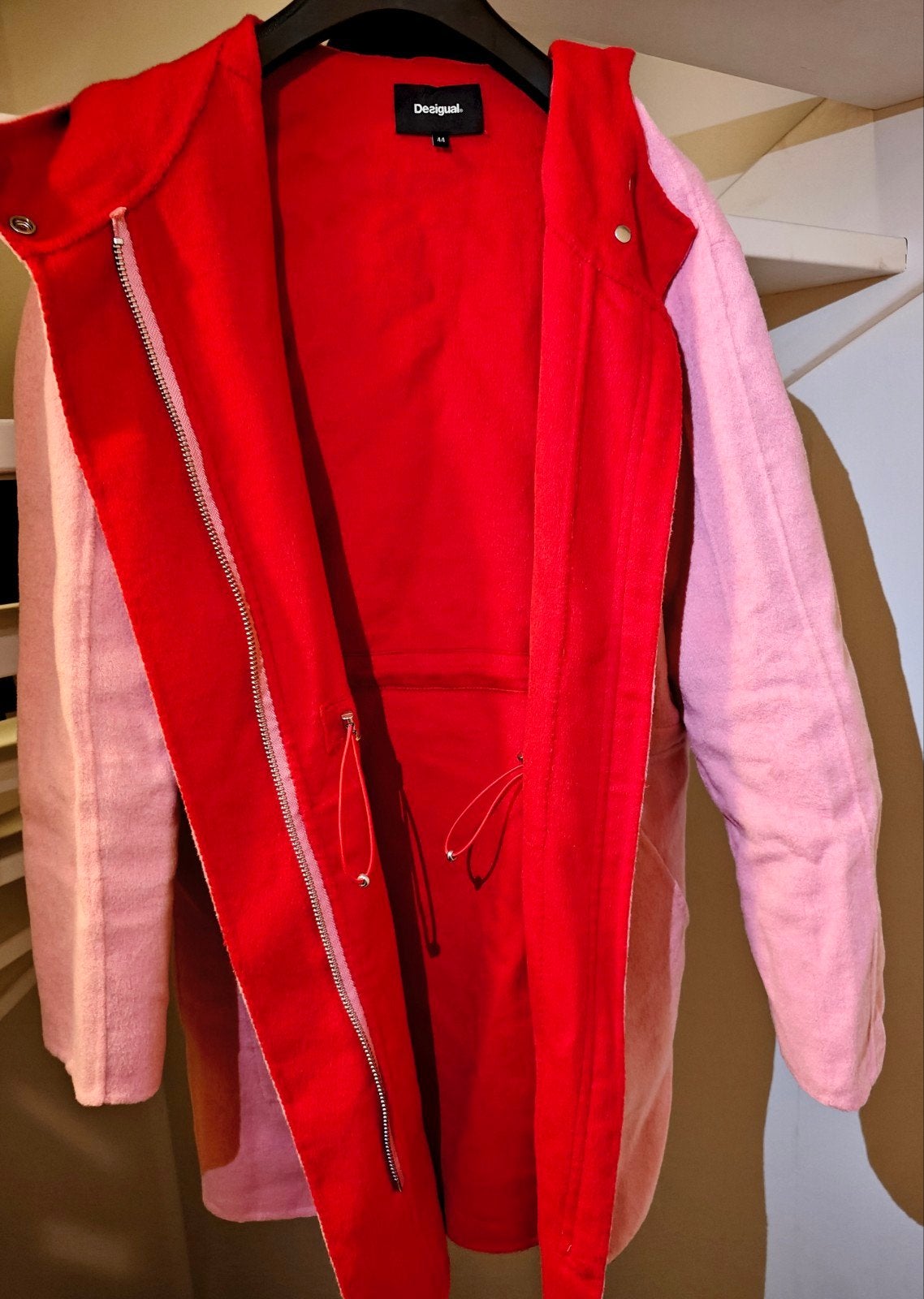 Desigual jas roze/rood maat 44, Maat 42/44 (L), Zo goed als nieuw, Desigual, Meerkleurig