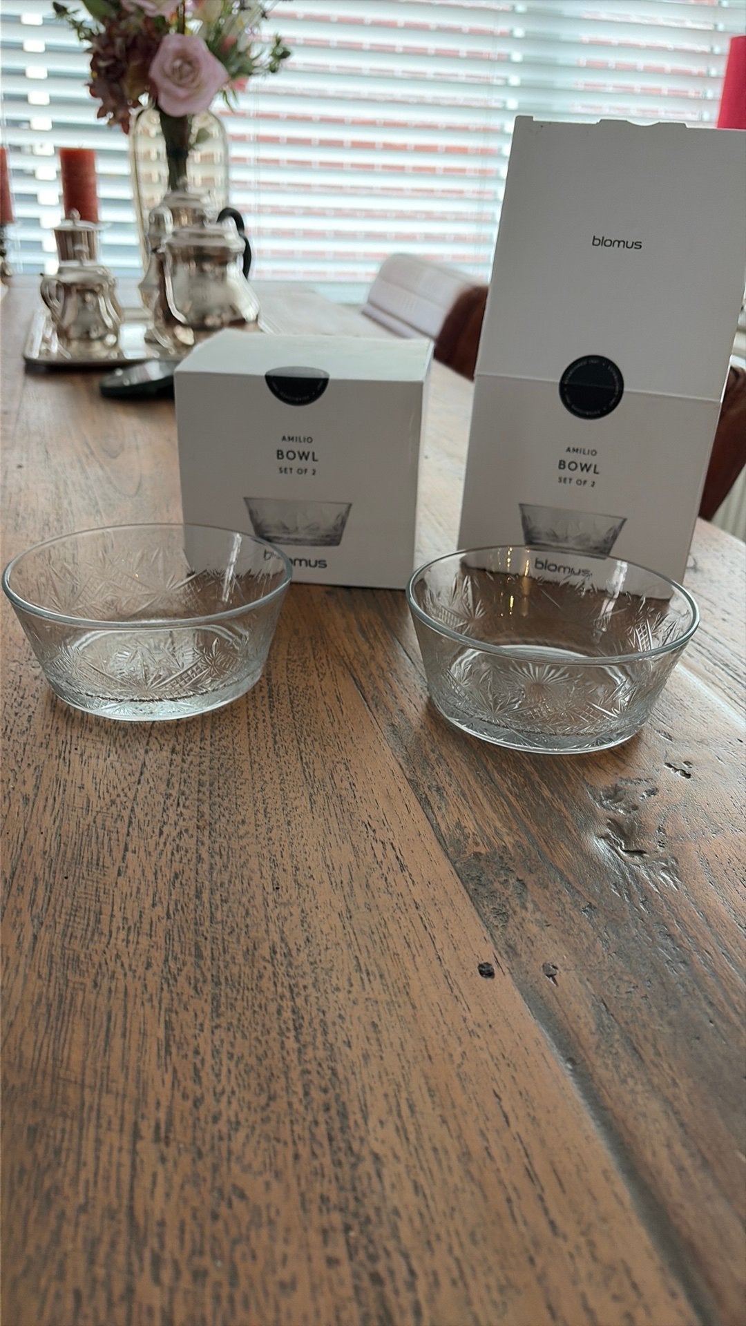 Blomus servies glas AH, Huis en Inrichting, Ophalen of Verzenden, Overige stijlen, Glas, Schaal of Schalen