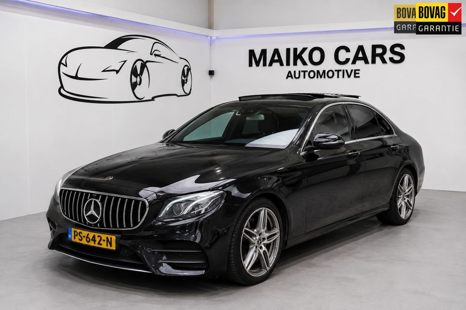 Mercedes-Benz E-klasse 220D Prestige Plus AMG-LINE OPEN DAK, Achterwielaandrijving, Gebruikt, 4 cilinders, Bedrijf