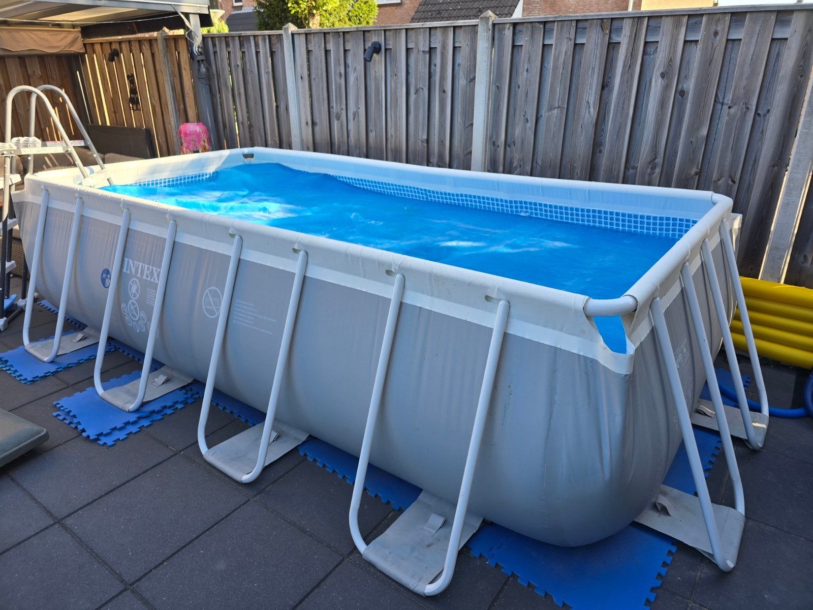 Intex Zwembad 4x2x1m met Monzana zandfilter en Midas Warmtep, 200 tot 300 cm, Zo goed als nieuw, Rechthoekig, Ophalen