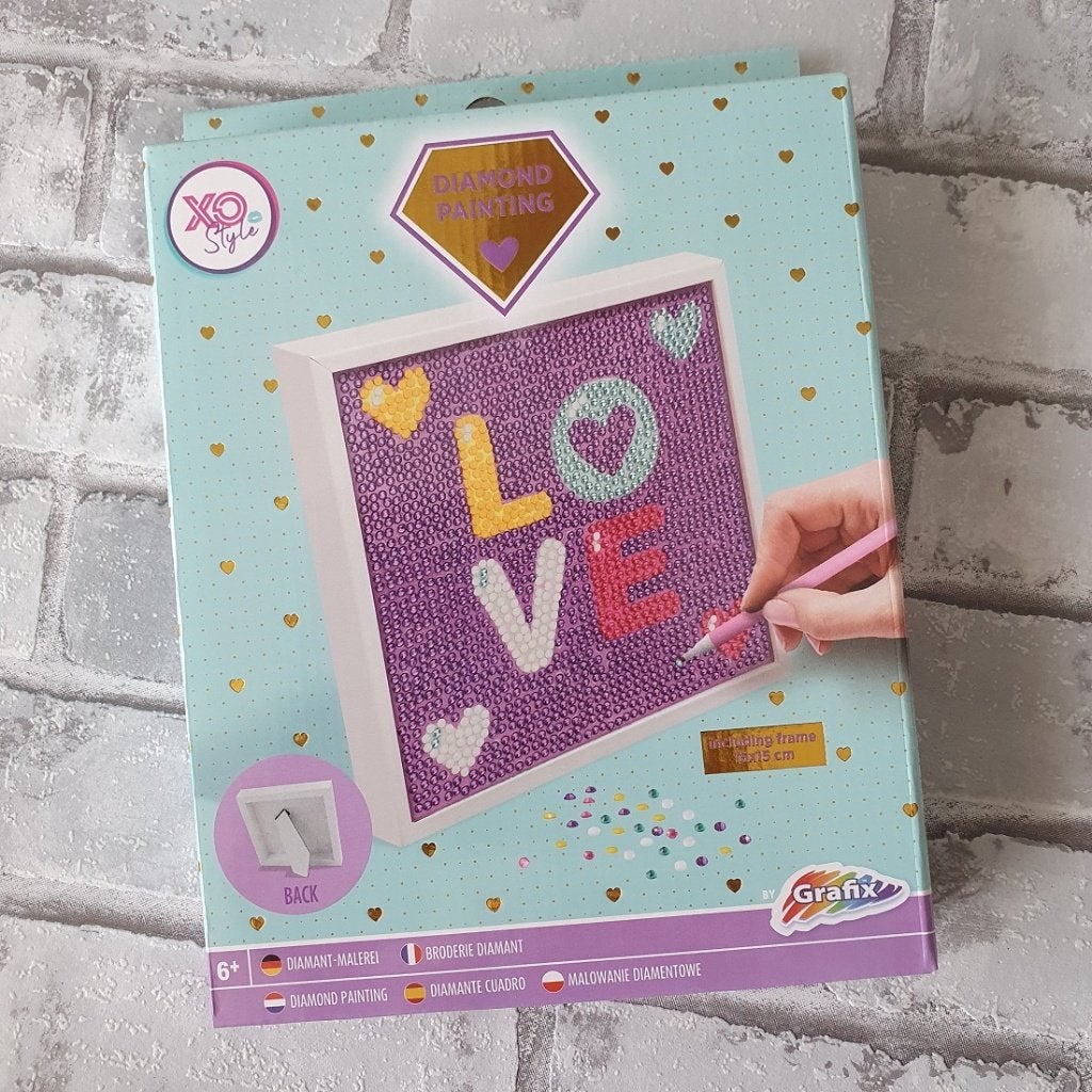 Diamond painting in frame Love 15x15cm zelf maken diy kit, D, Nieuw, Ophalen of Verzenden, D