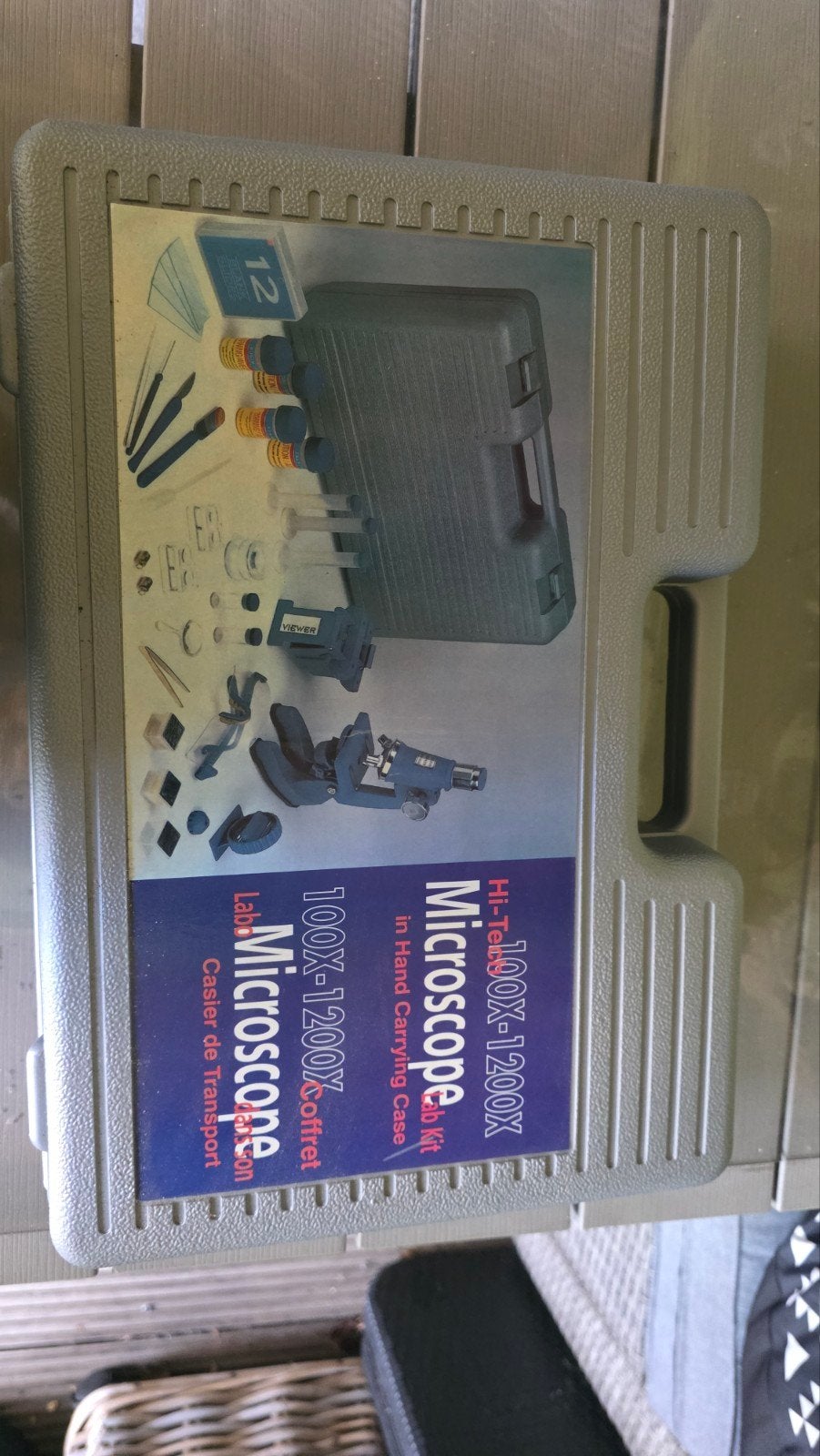 Hi-Tal 100X-1200X Microscoop Kit in Draagkoffer, Ophalen of Verzenden, Zo goed als nieuw, 1000x of meer, Biologische microscoop
