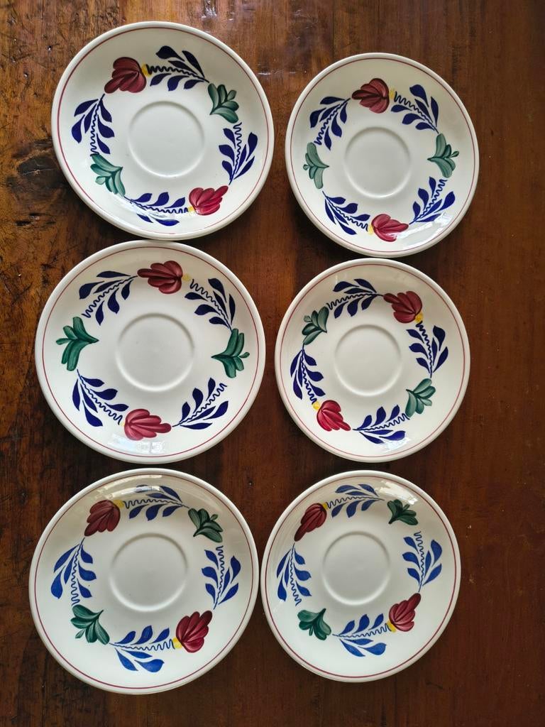 6 Boerenbont schotels 17,5 cm in zeer goede staat, Antiek en Kunst, Ophalen of Verzenden