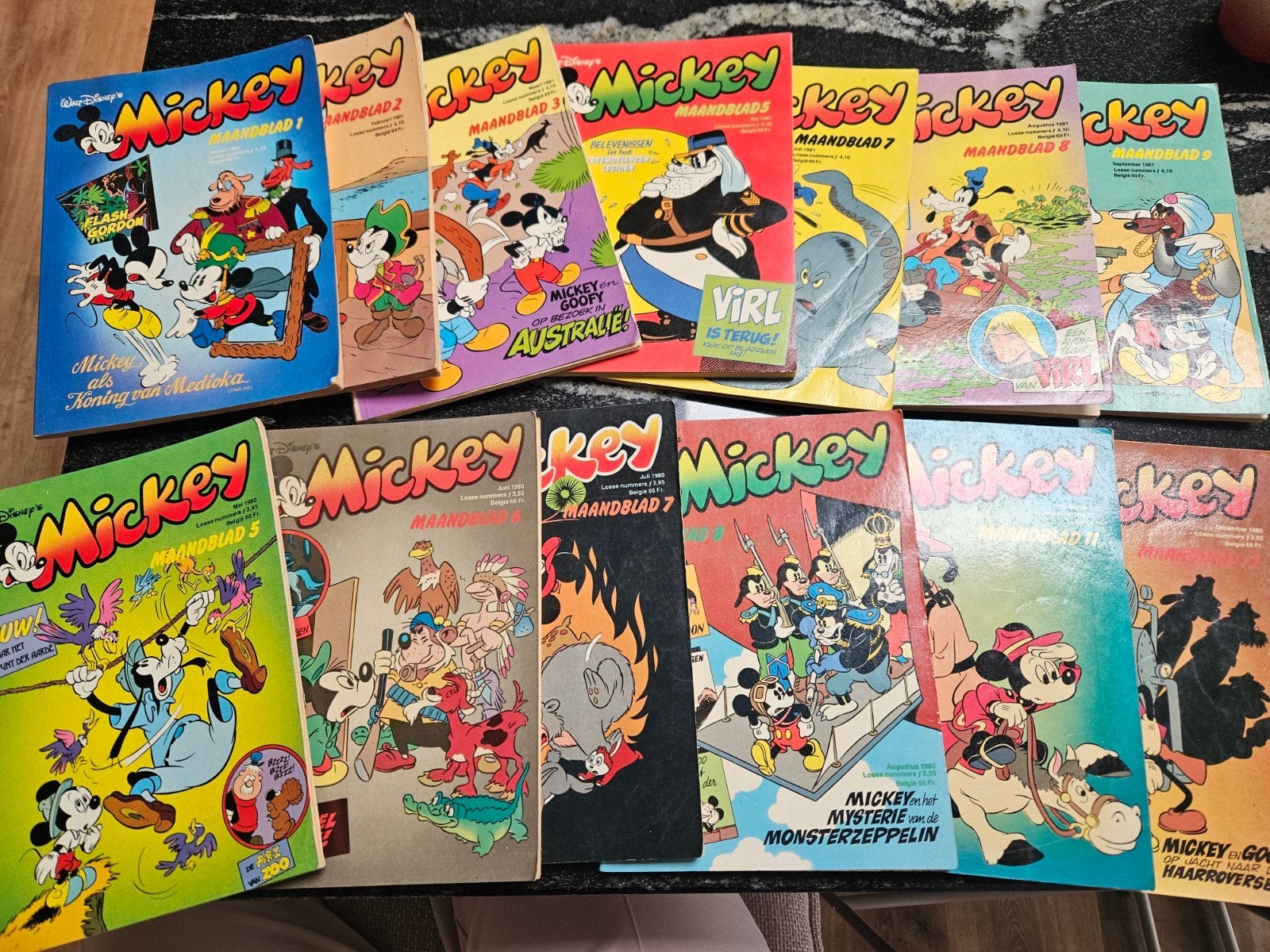 Mickey Maandbladen 1980 & 1981 - Nette staat, Walt Disney's, Complete serie of reeks, Ophalen of Verzenden, Zo goed als nieuw