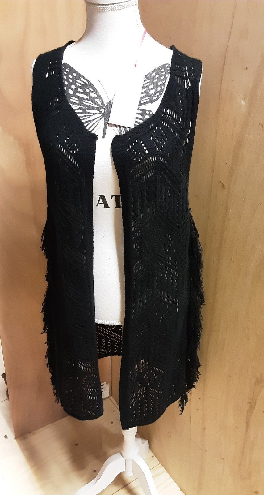 Moglie Zwart Gehaakt Vest Maat M/XL NIEUW, Maat 38/40 (M), Zwart, Nieuw, Ophalen of Verzenden