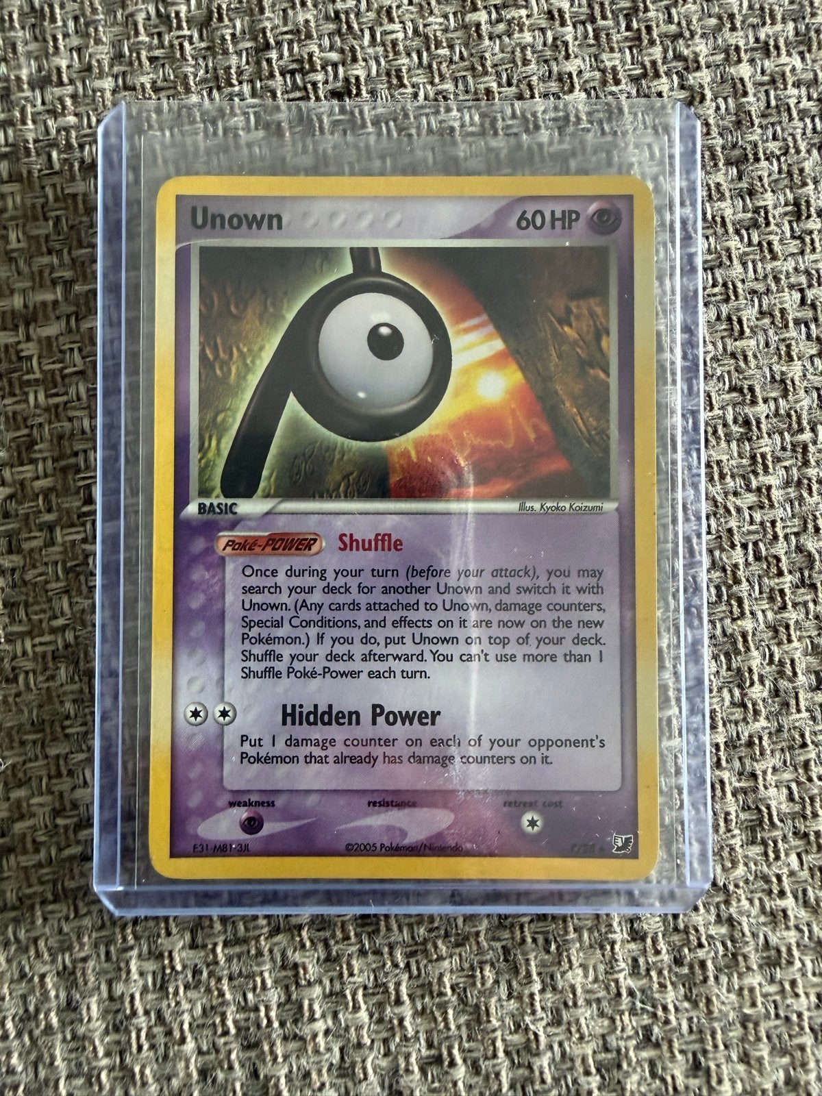 Pokémon Kaart Unown E31-M81-3K - Zeldzaam, Ophalen of Verzenden, Zo goed als nieuw, Losse kaart