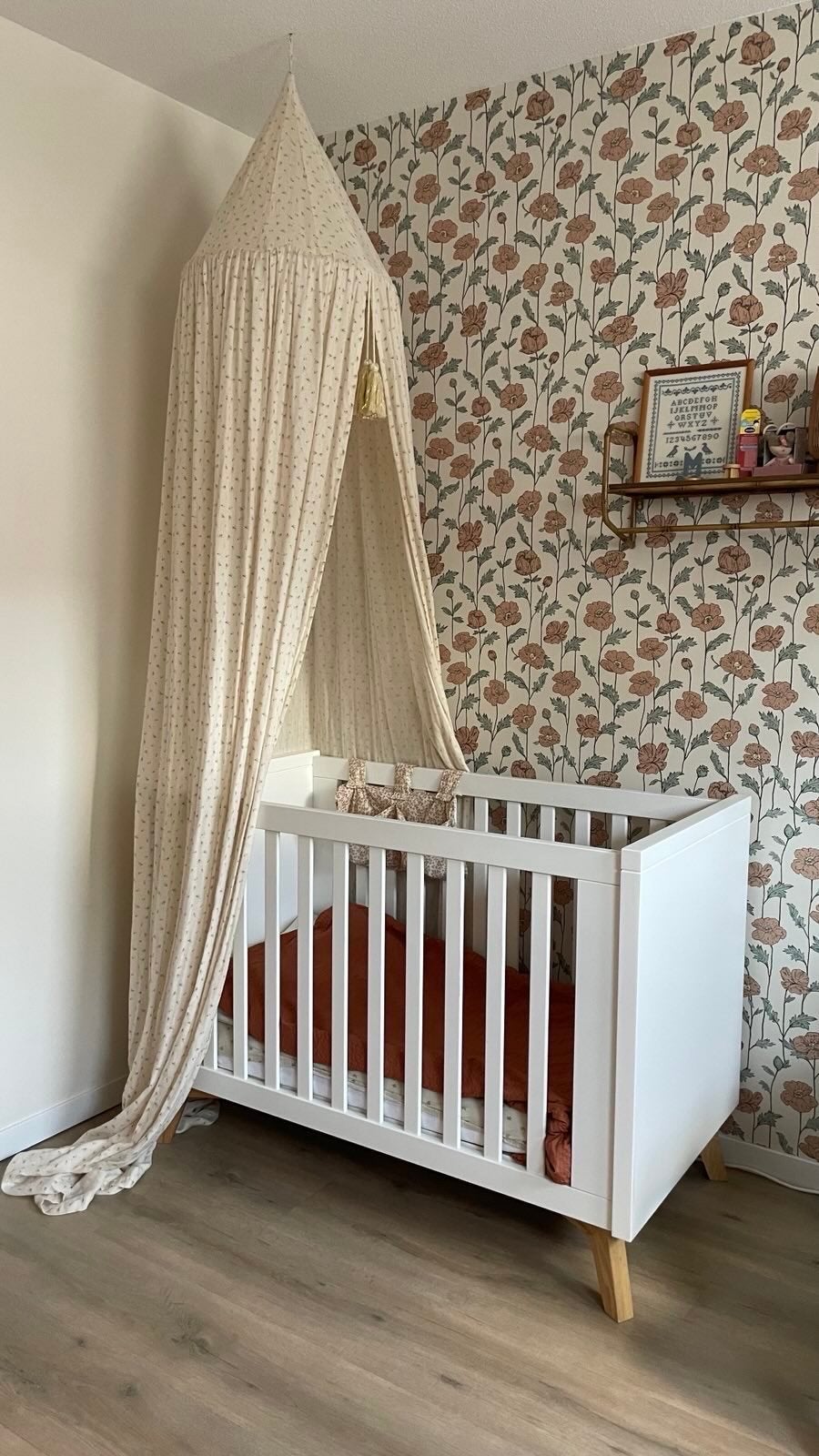 Prachtig Robuust Wit Ledikant van The Wood Factory, Ophalen, 70 tot 85 cm, 140 tot 160 cm, Zo goed als nieuw