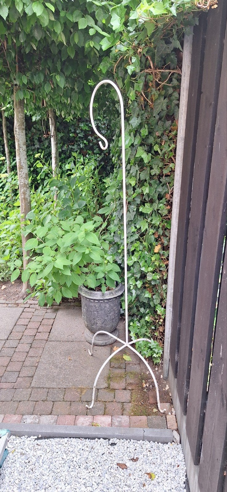 Witte plantenhanger of haak voor lantaarn 176 cm hoog, Ophalen