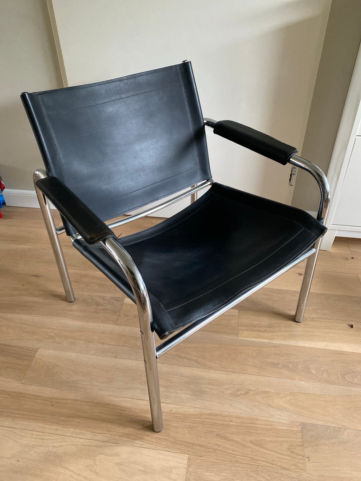Vintage Ikea Diana stoel van Tord Björklund, Ophalen, Gebruikt, Zwart, Leer