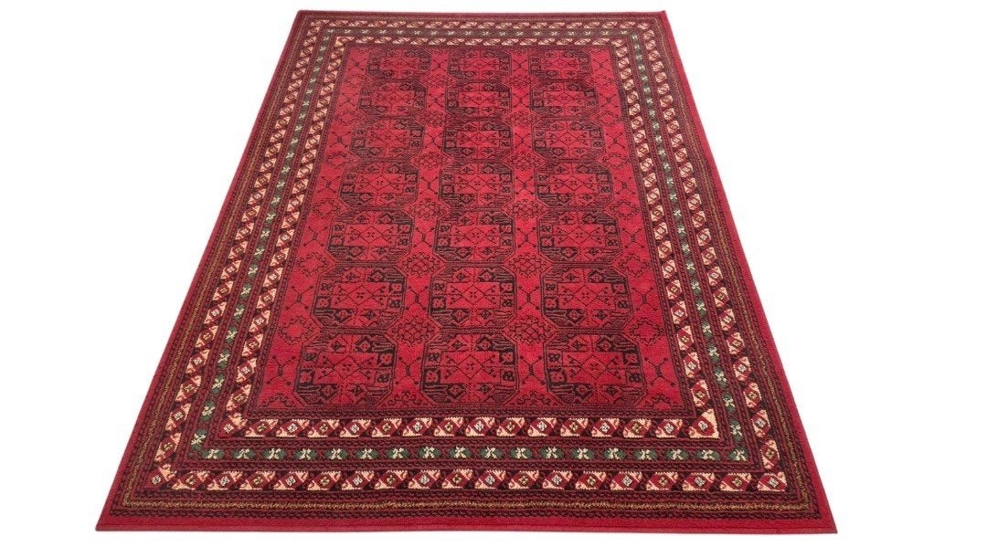 Vintage oosters Bouchara vloerkleed nomad rood 160x228cm, Gebruikt, ., 150 tot 200 cm, Ophalen of Verzenden
