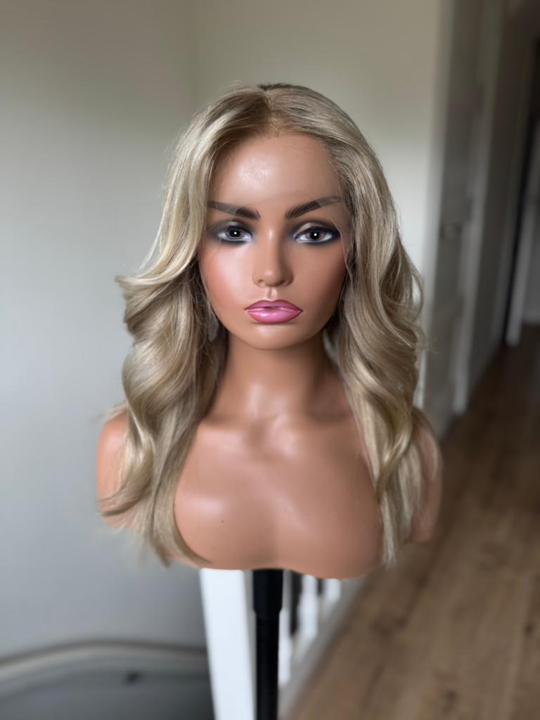 Nieuw! Human hair pruik as blond mix 13x6 lacefront, Uncommon wigs, Uncommon wigs, Nieuw, Ophalen of Verzenden