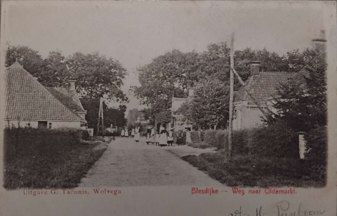Blesdijke (Friesland) - Weg naar Oldemarkt - 1905, Ophalen of Verzenden, Voor 1920, Ongelopen, Friesland