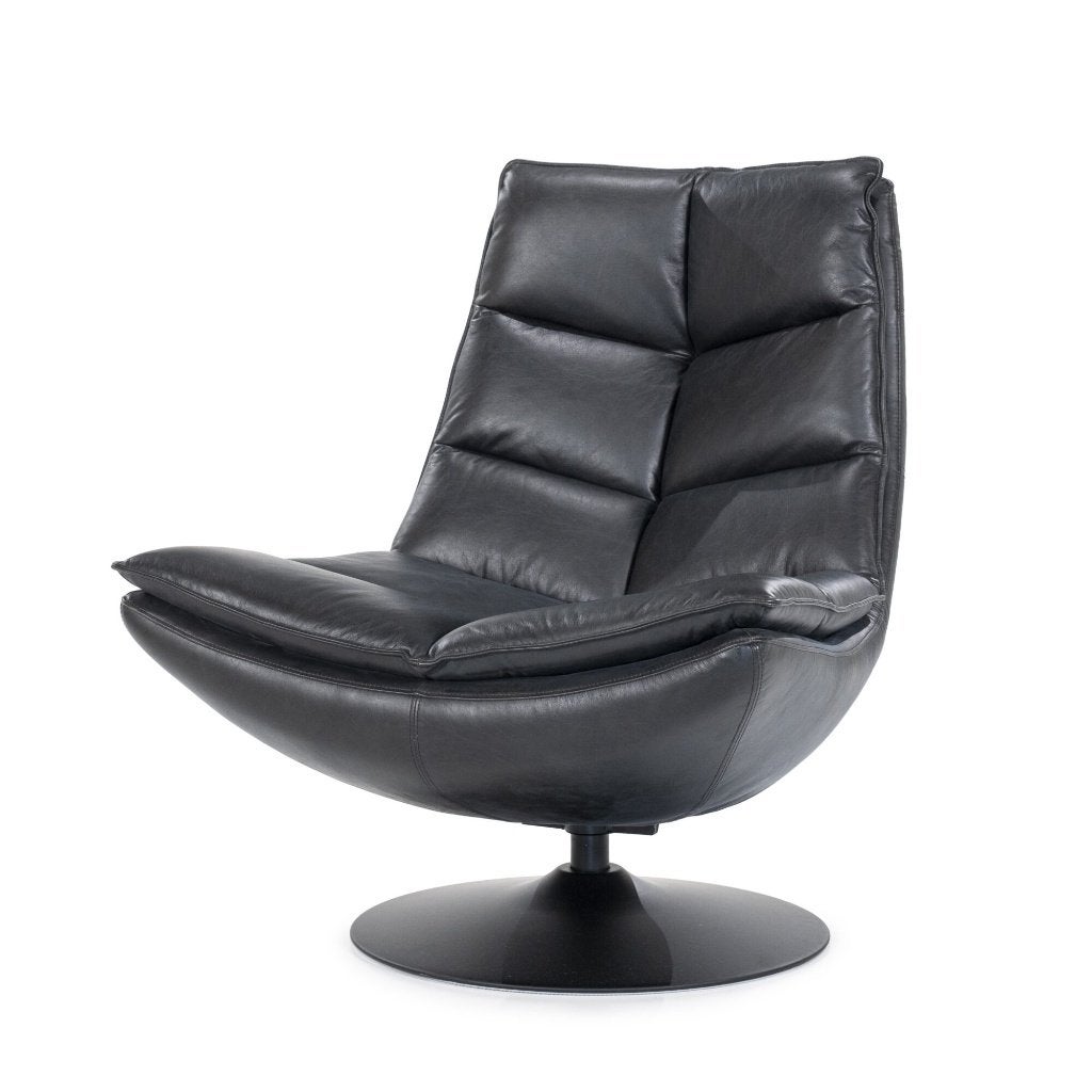 Eleonora Fauteuil Sven – Draaibaar Leder, Ophalen, Zo goed als nieuw, 75 tot 100 cm, 50 tot 75 cm