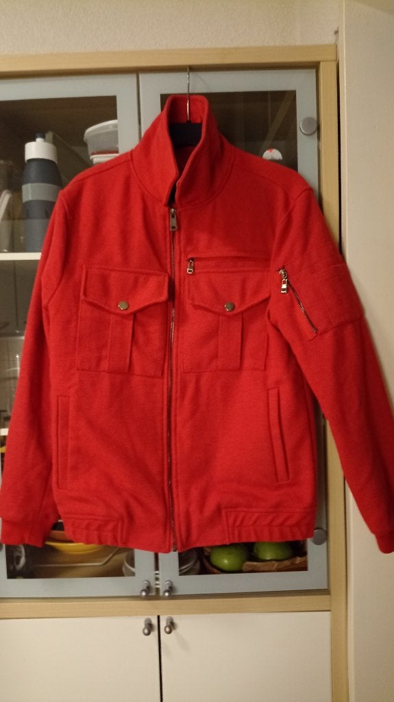 Leuke rode jas m, Ophalen of Verzenden, Zo goed als nieuw, Maat 48/50 (M), Rood