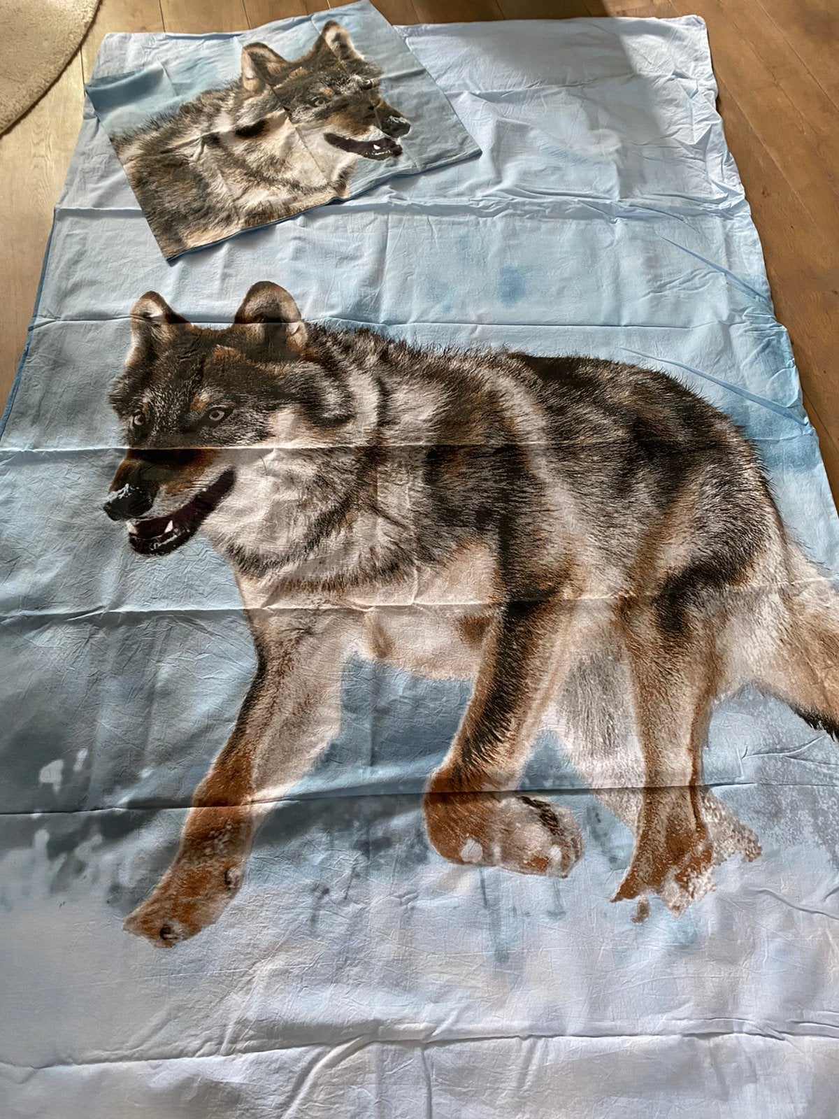 Dekbedovertrek wolf, Ophalen of Verzenden, Zo goed als nieuw, Jongetje of Meisje, Dekbedovertrek