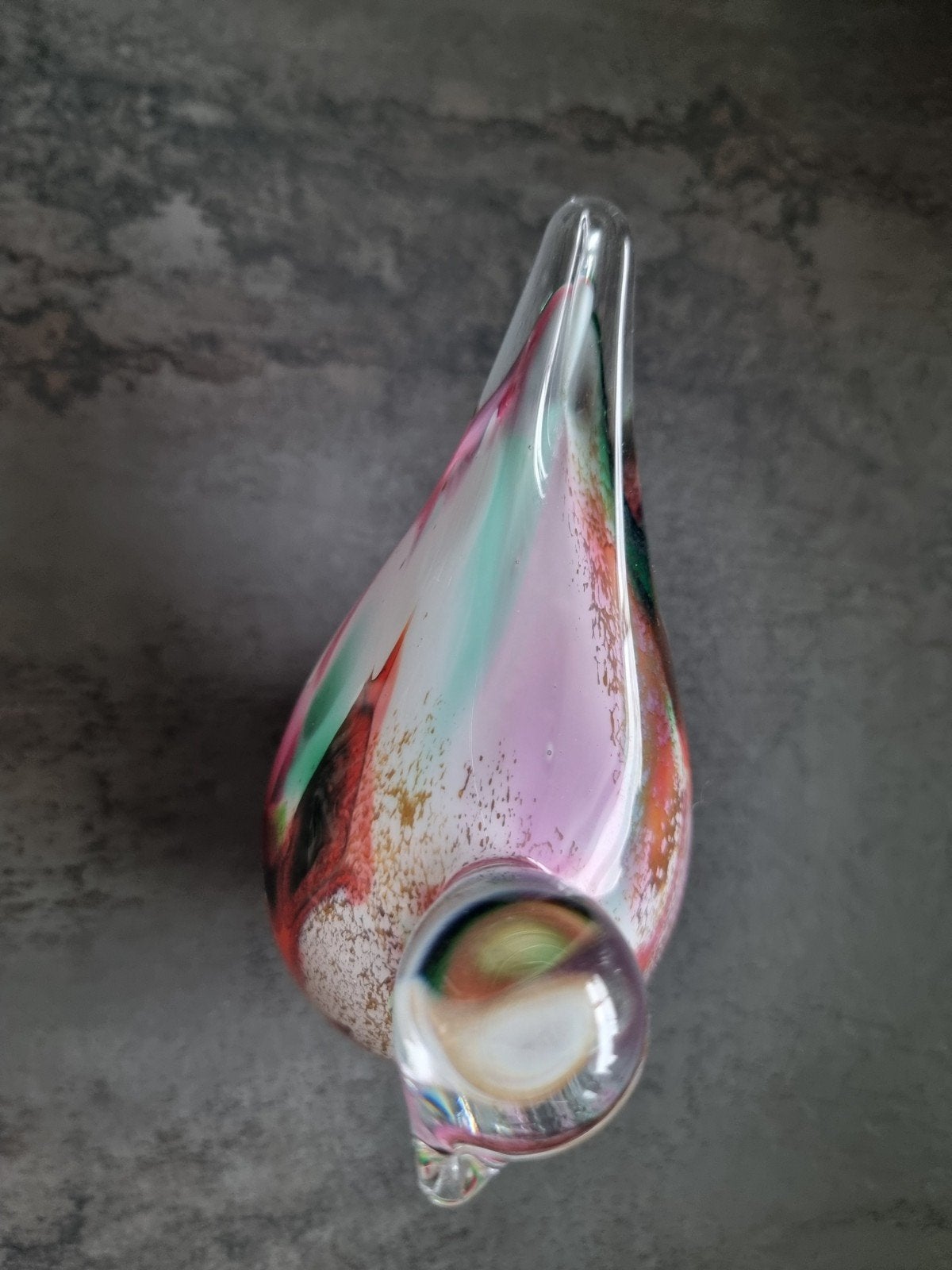 Kleurrijke glazen eend - decoratief object, Ophalen of Verzenden, Nieuw, Dier