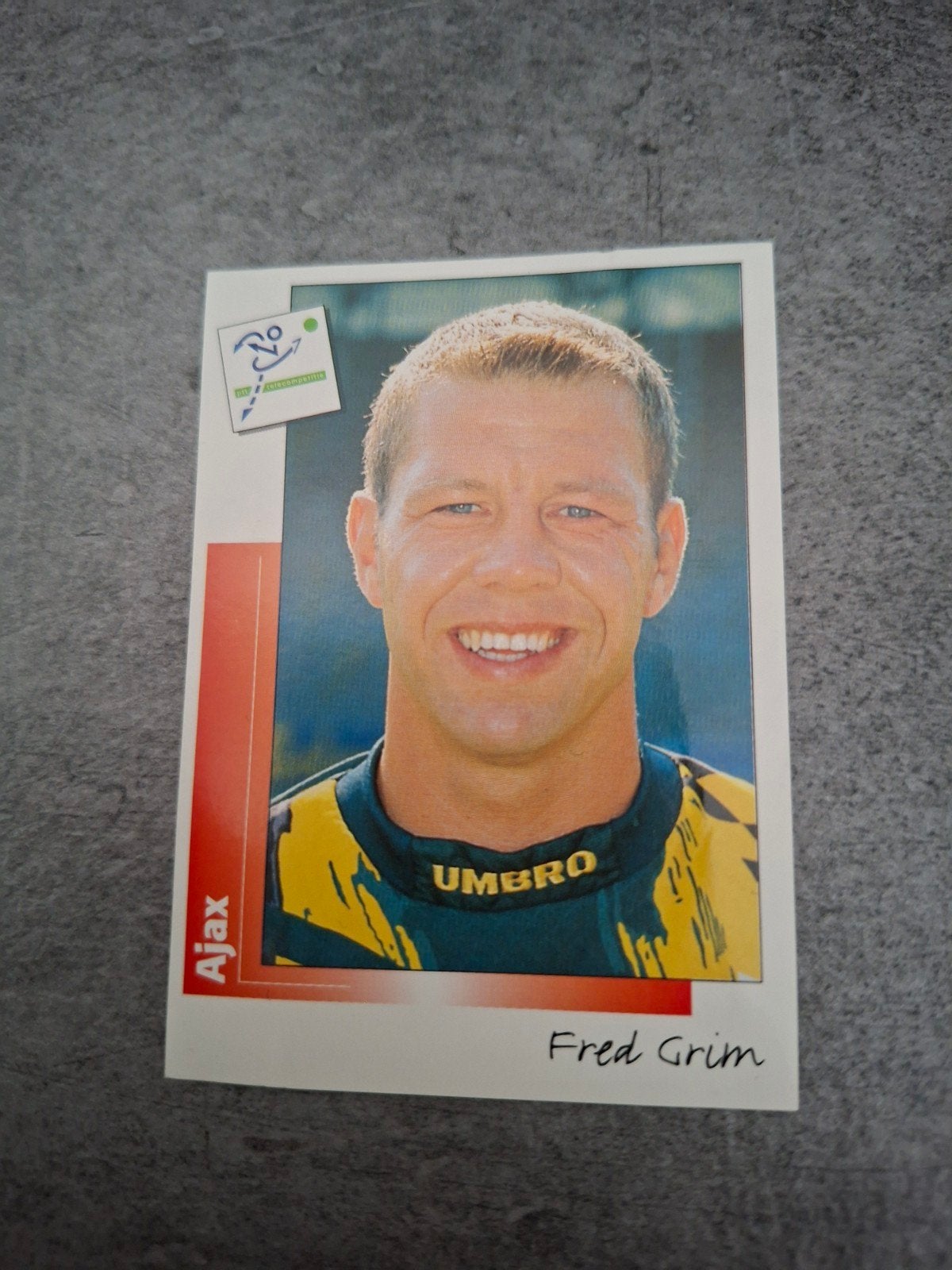 Panini sticker Voetbal 96. Fred Grim Ajax., Verzenden, Zo goed als nieuw, Sticker