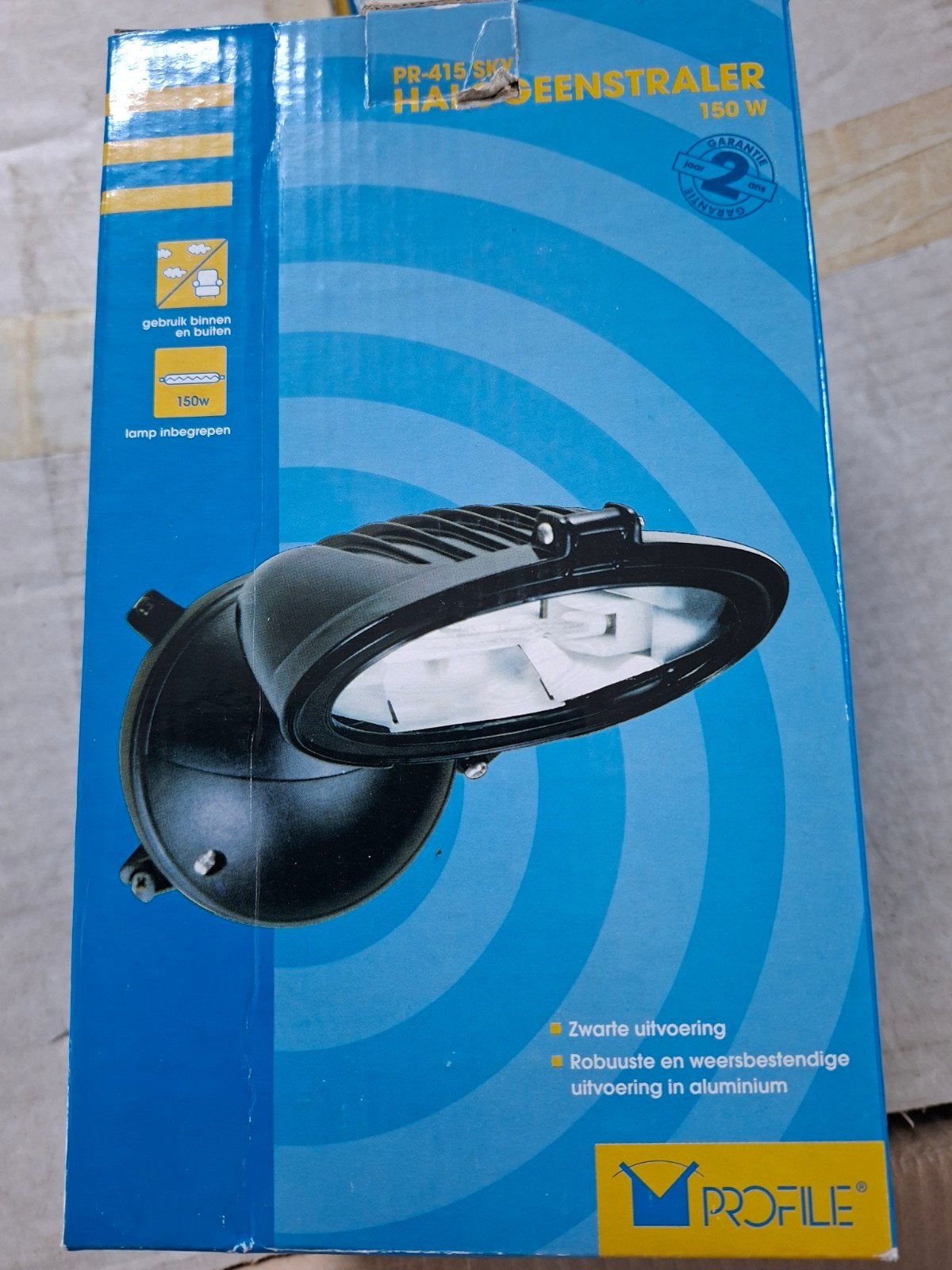 Halogeenstraler 150W - Binnen en Buiten Gebruik, Metaal, Overige merken, Zwart, Nieuw