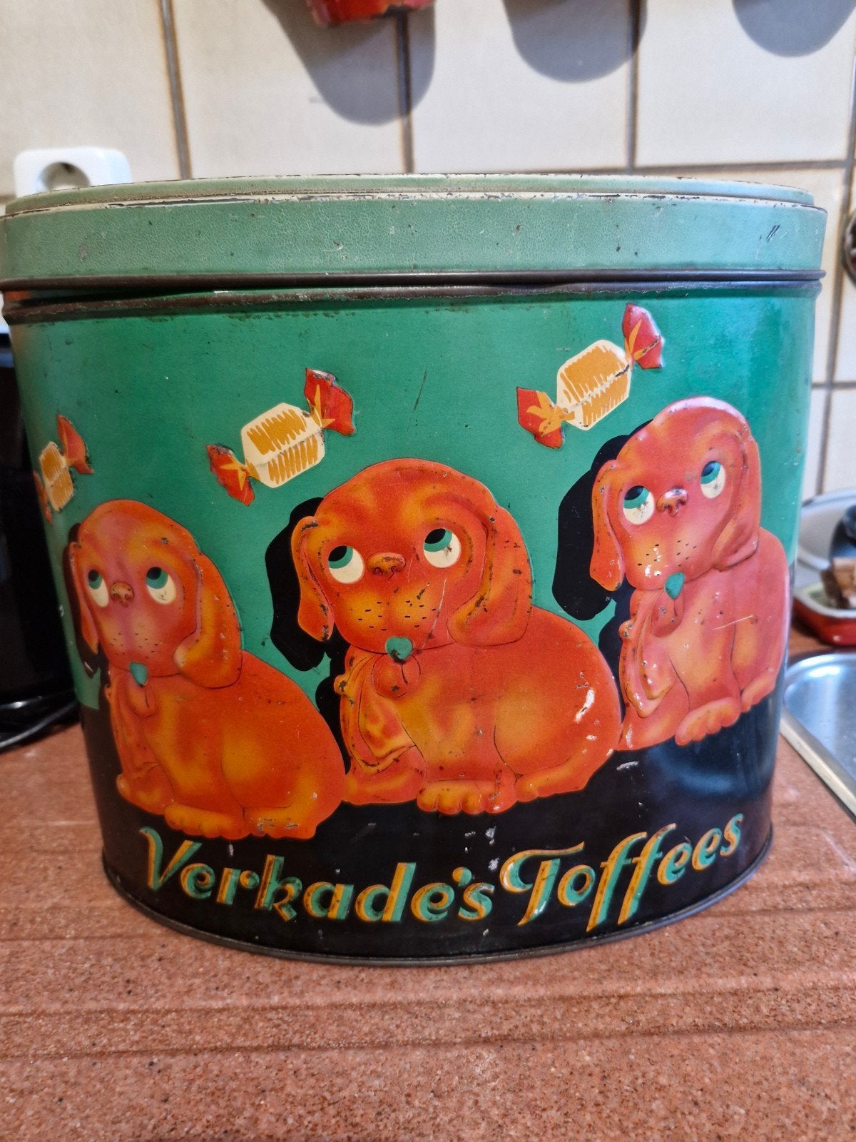 groot verkade blik, Ophalen of Verzenden, Gebruikt, Koek(jes), Verkade