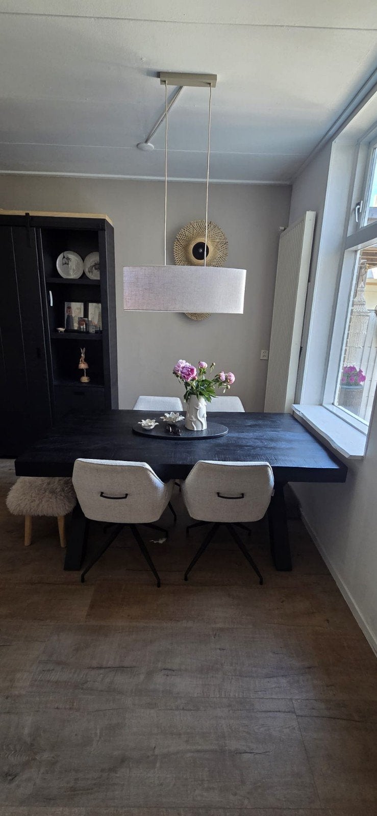 Elegante eettafel 180x100 cm - Zwart hout, Huis en Inrichting, Tafels | Eettafels, Ophalen, Modern, Industrieel, 50 tot 100 cm