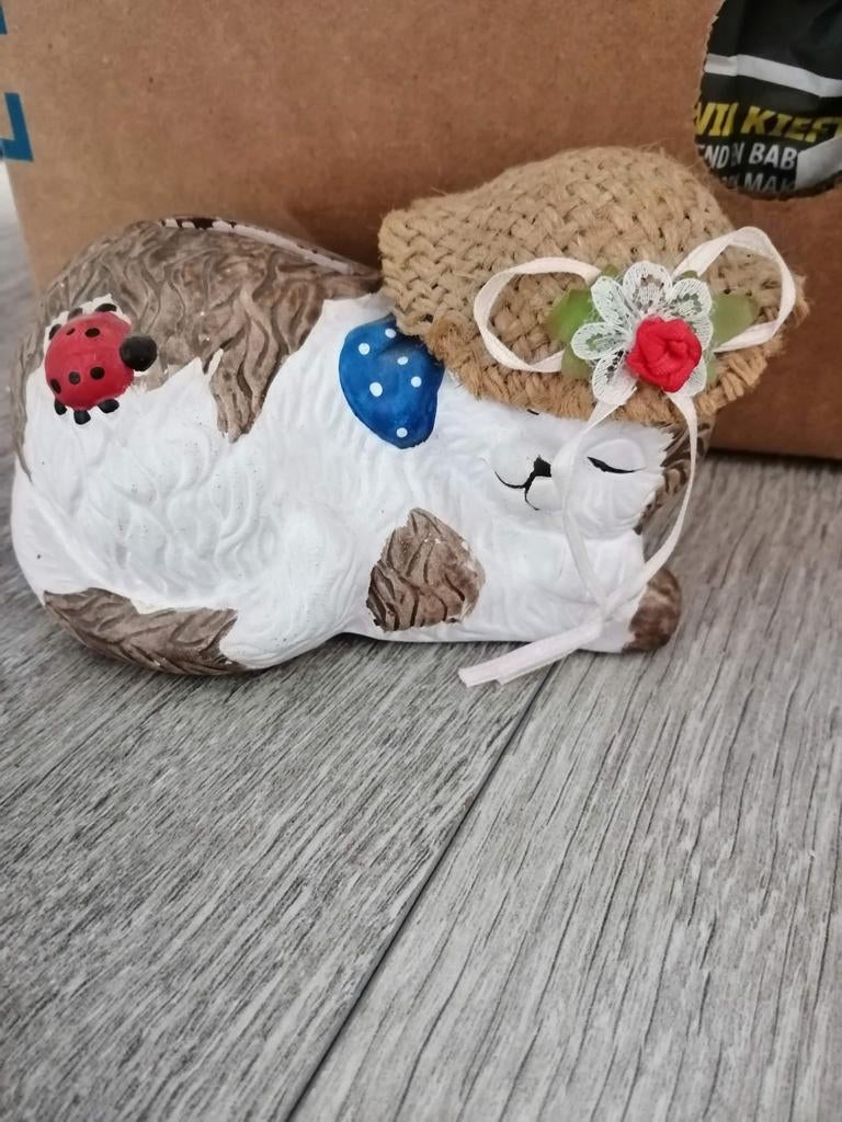 Spaarpot poes met hoedje, Ophalen of Verzenden