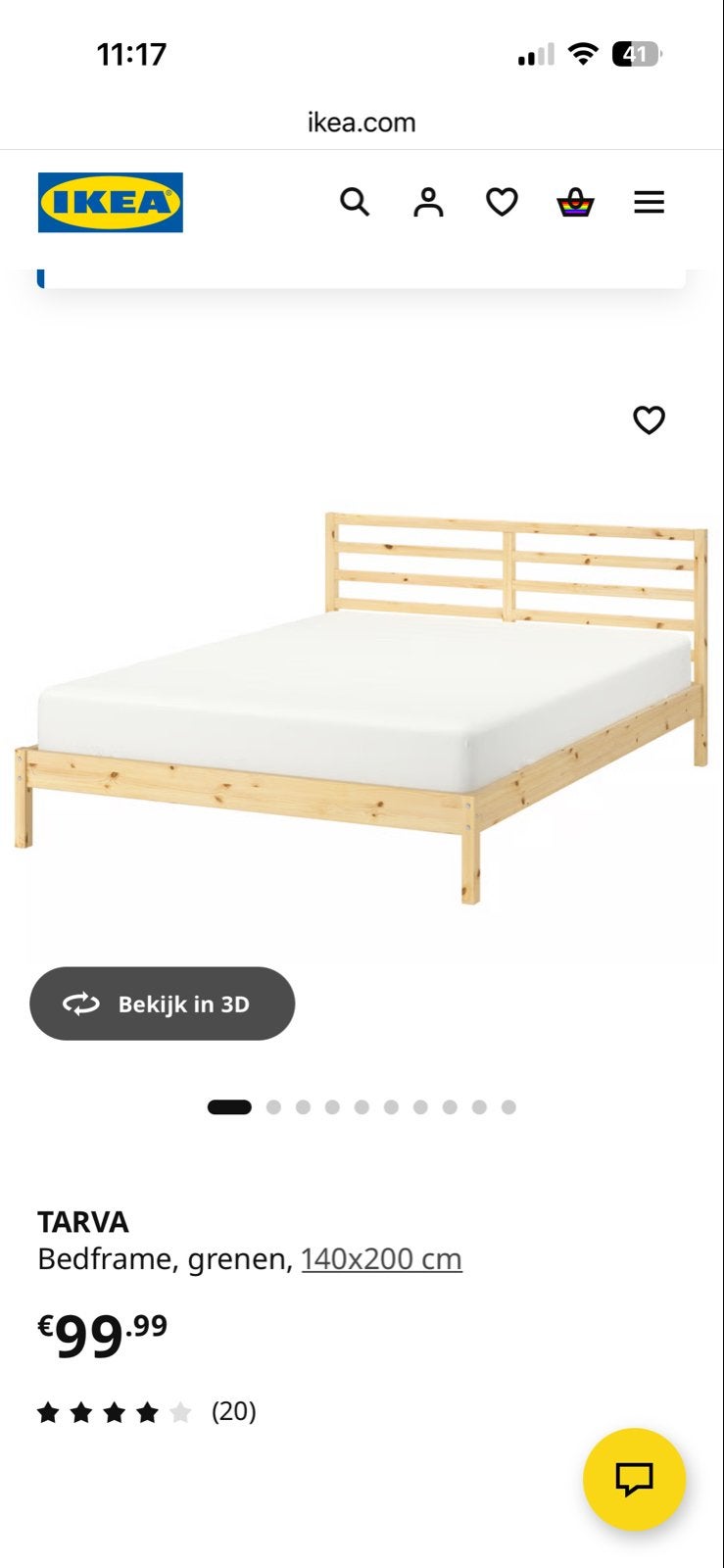 IKEA TARVA Bedframe 140x200 met lattenbodem, Huis en Inrichting, Slaapkamer | Bedden, Ophalen, Gebruikt, Tweepersoons, 140 cm