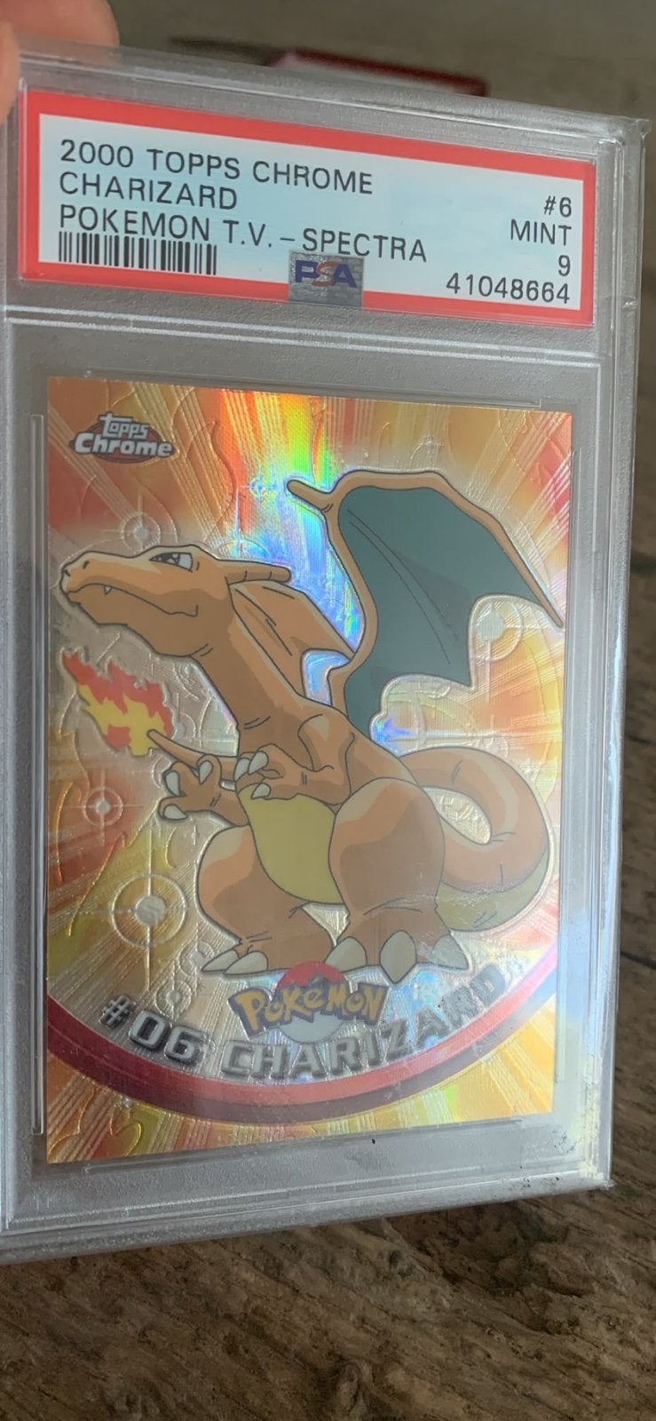 Pokemon topps Chrome Charizard spectra PSA 9, Hobby en Vrije tijd, Verzamelkaartspellen | Pokémon, Ophalen of Verzenden, Zo goed als nieuw