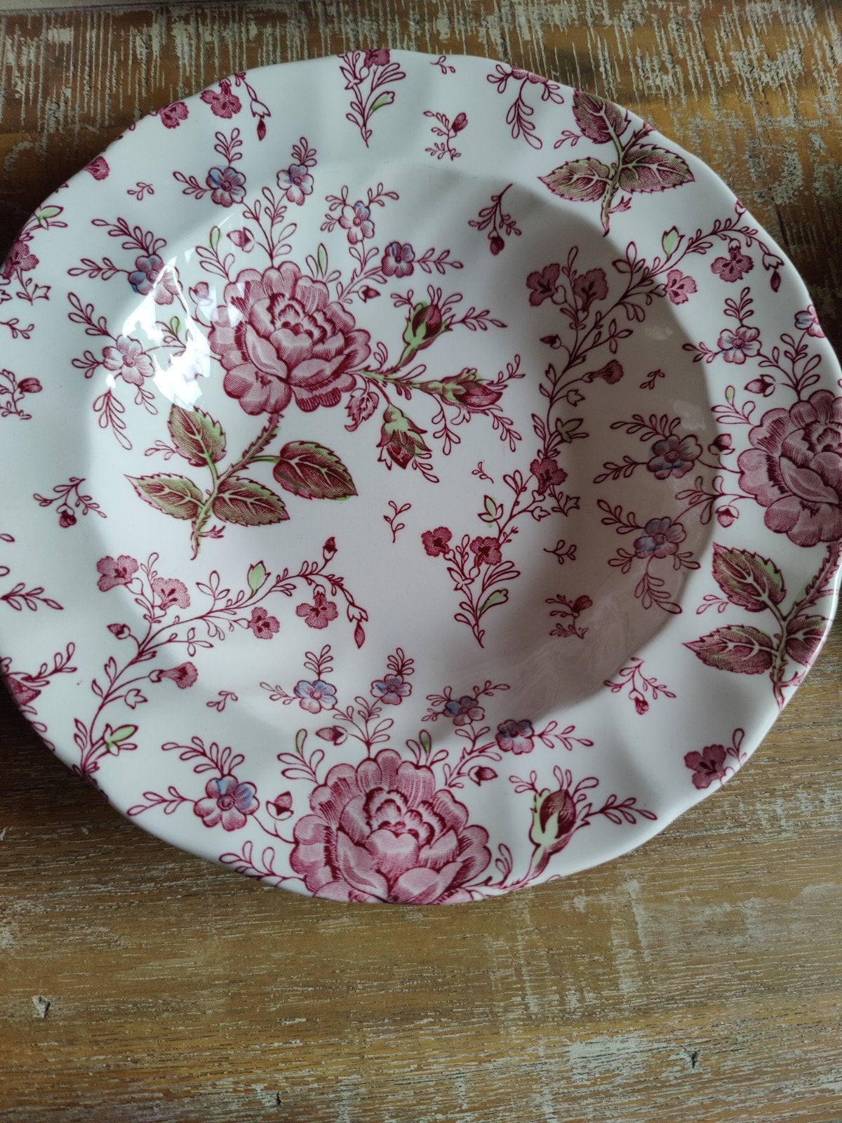 6 Johnson brothers Rose chintz diepe borden, Overige merken, Klassiek, Ophalen of Verzenden, Zo goed als nieuw