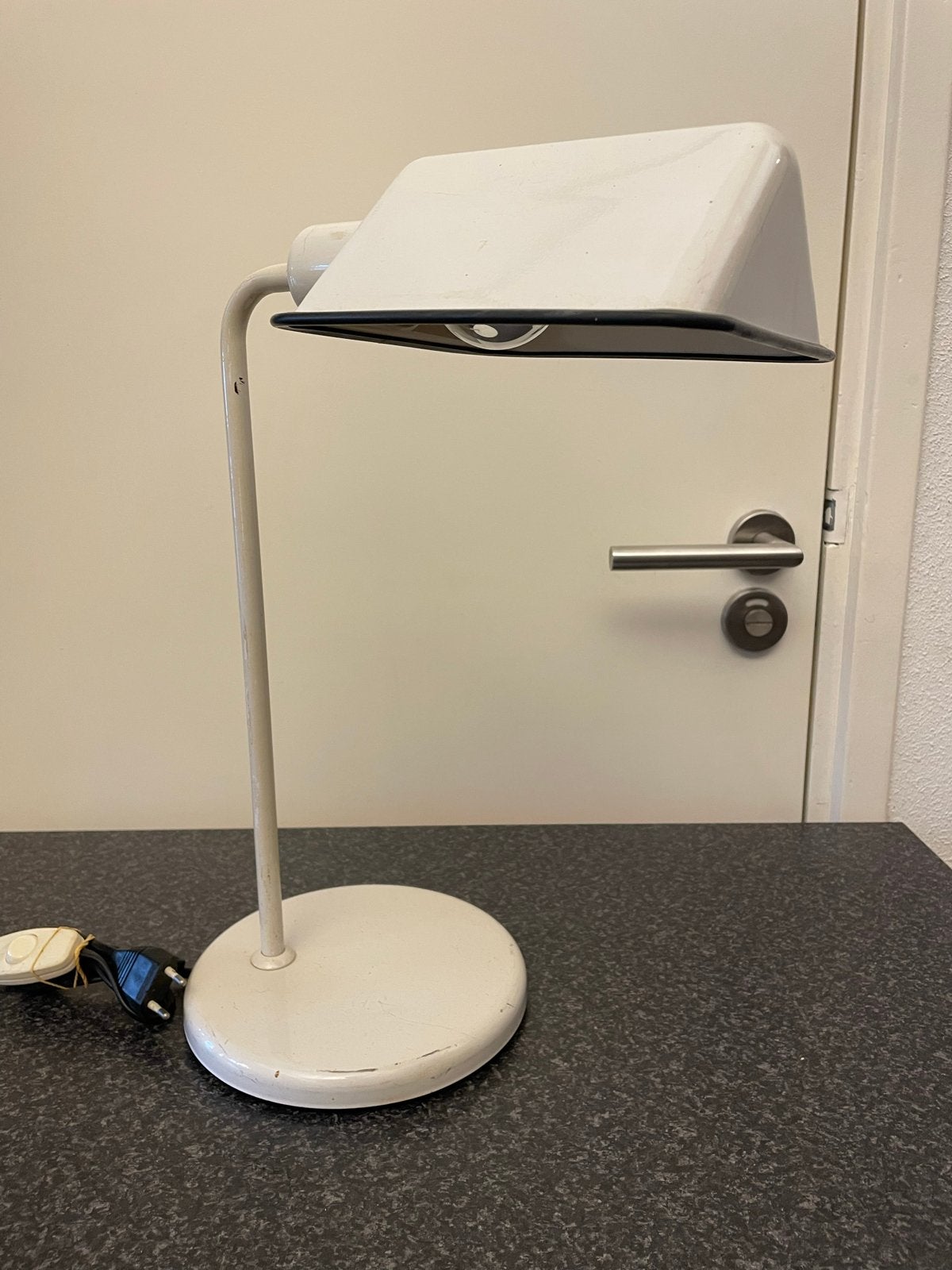 Vintage Industriële Bureaulamp / Nachtlampje - Flexibele Kop, Huis en Inrichting, Bureaulamp, Overige merken, Vintage, Wit