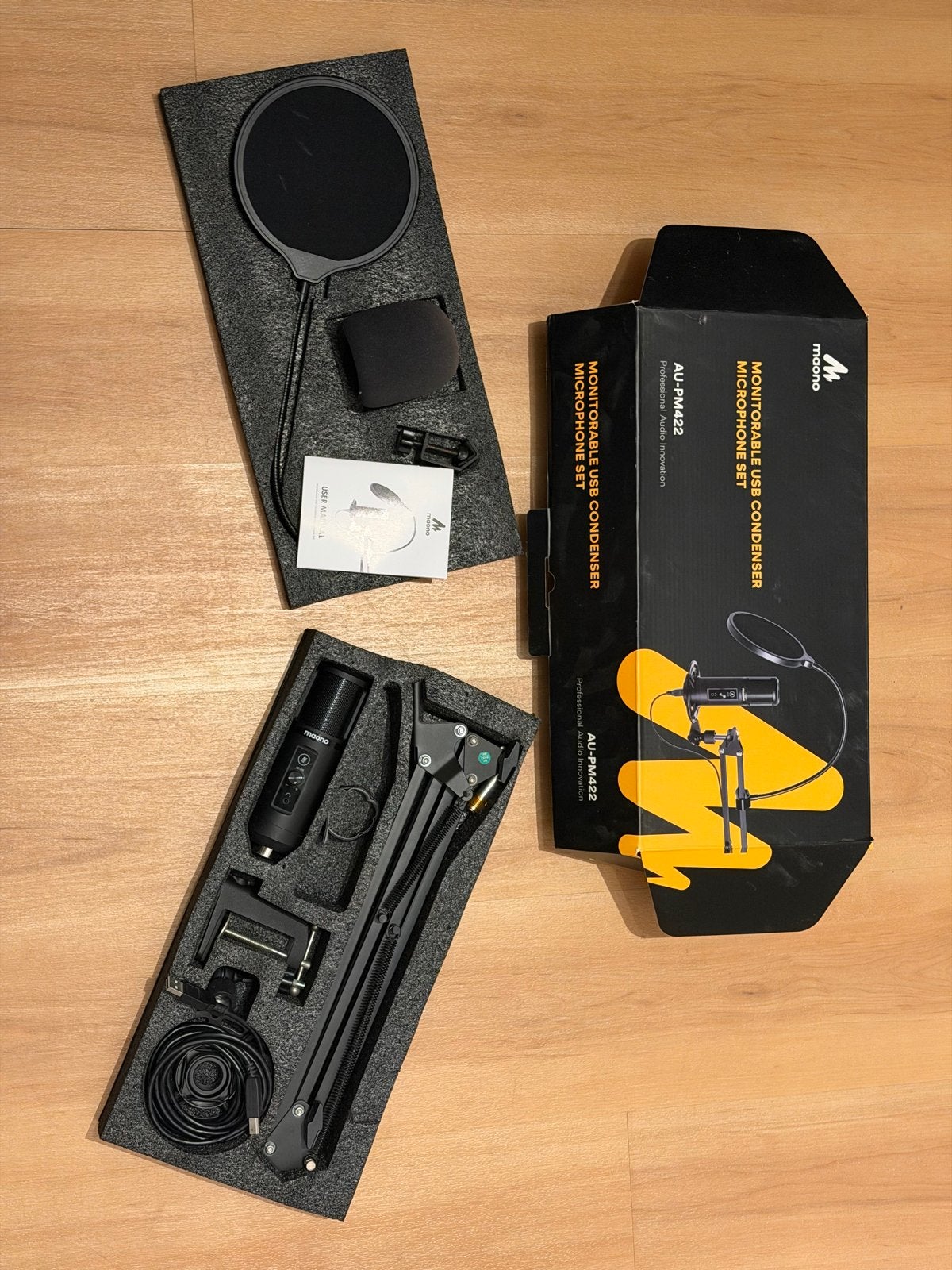 Maono AU-PM422 USB Microfoon Set, Muziek en Instrumenten, Ophalen, Gebruikt, Studiomicrofoon