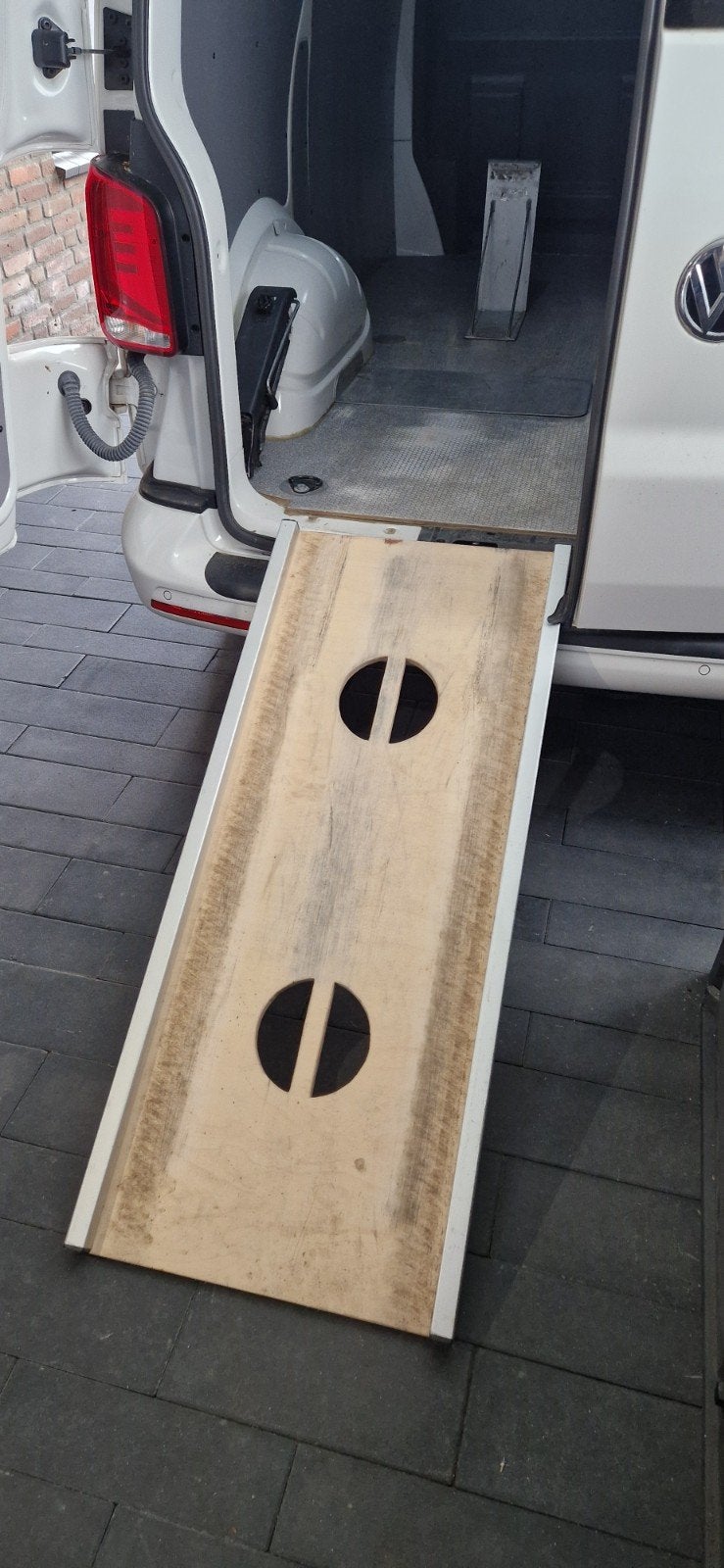 Houten oprijplaat met aluminium zijkant voor bestelwagen, Ophalen, Gebruikt